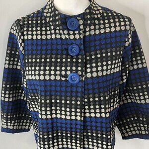 Trenz Petite By Theresa Renz Women’s Blazer Jacket Size Petite Medium Black Blue